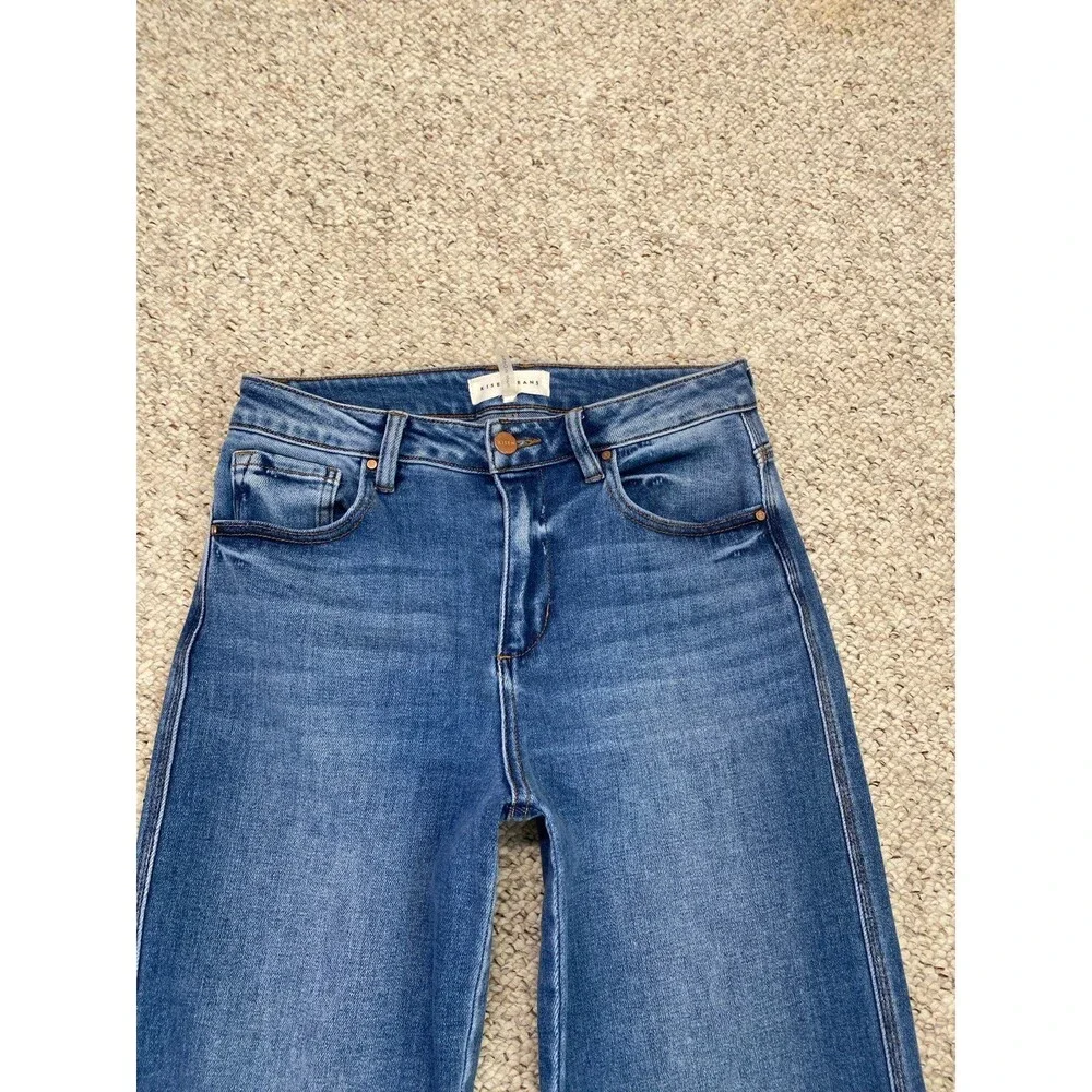 Risen High Rise Ankle Bootcut Released Raw Hem Stretch Size 5/27 Jeans - Picture 4 of 8